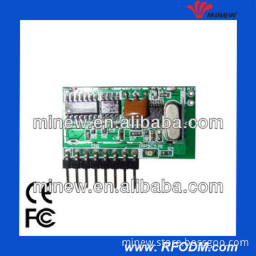 Learning code receiver module with 4 channels